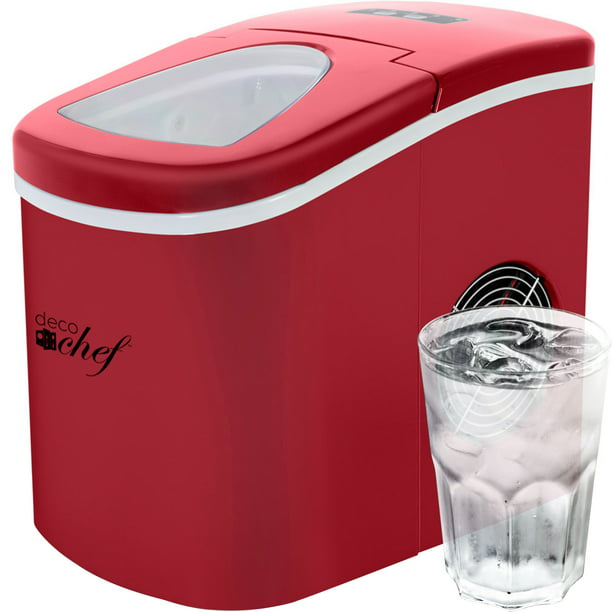 Deco Chef Countertop Portable Ice Maker for Home or Office Red 40 lb/Day